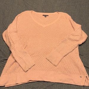Pink V neck sweater